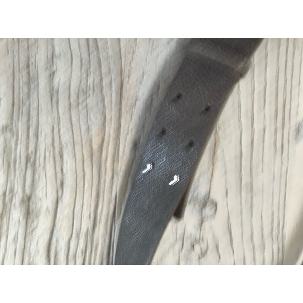 Etro Milano Stingray Metro Belt  Gray Leather Ornate Silver Buckle Size 38 inch - Picture 9 of 12